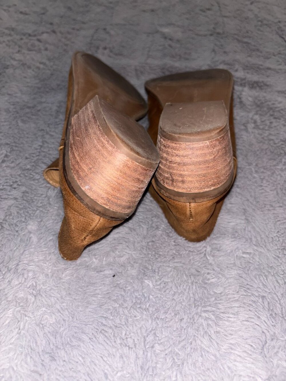 Lucky Brand Fausst Cognac Brown Leather Ankle Booties 8M - Picture 6 of 9